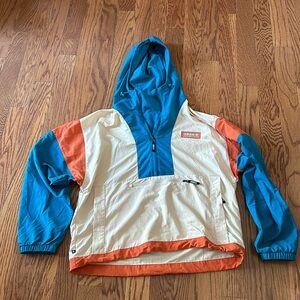 Adidas Adventure wind breaker. Size medium. Tan, teal and orange.